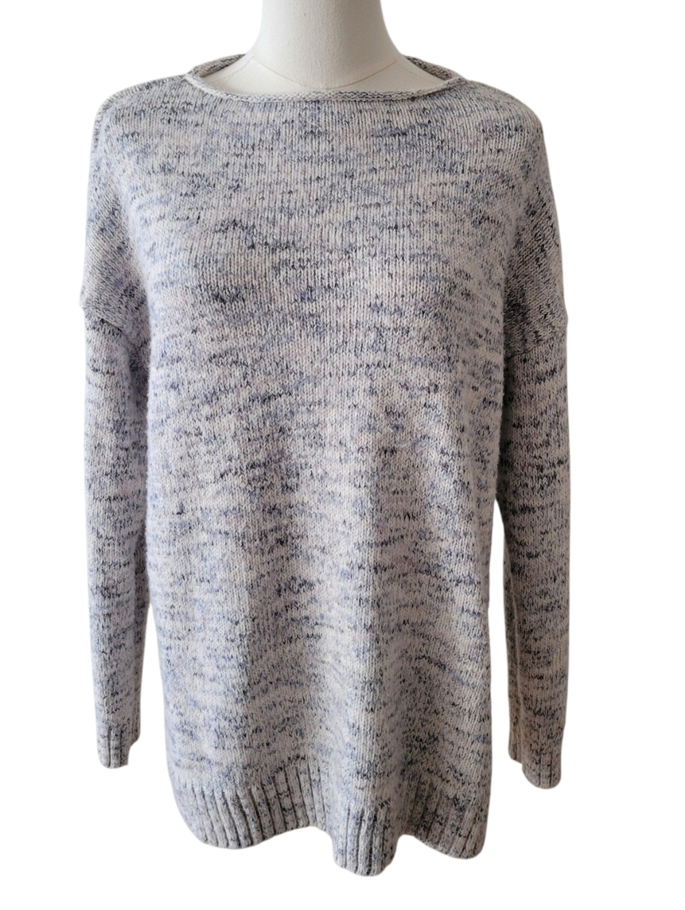J. Jill Blue & Gray Heathered Rolled Neck Sweater Size Medium‎